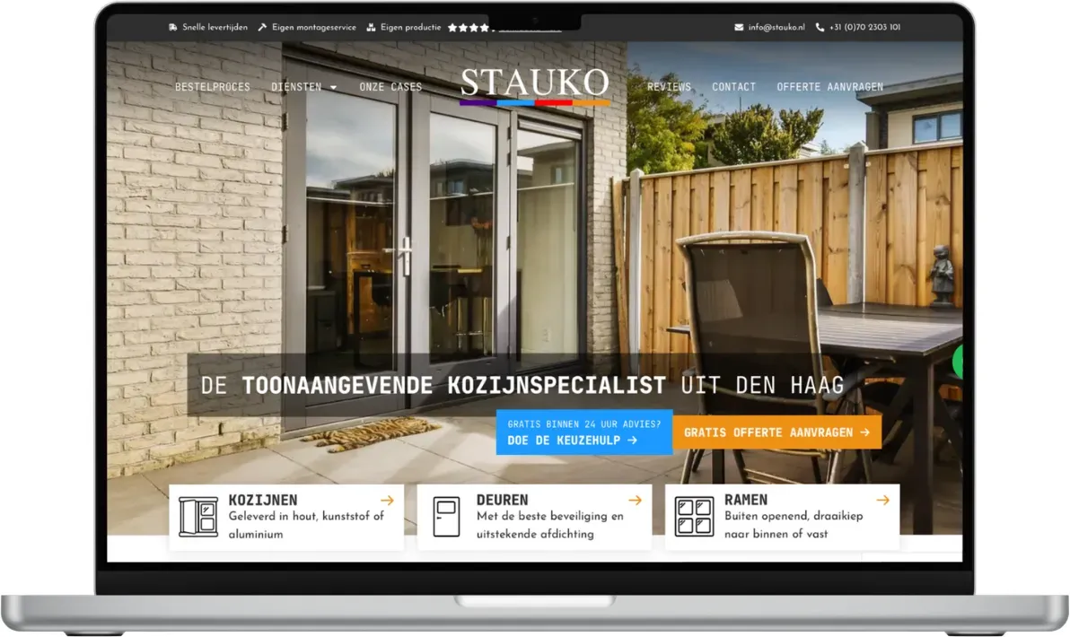 STAUKO Kozijnen heeft een website laten maken bij Dynalogical