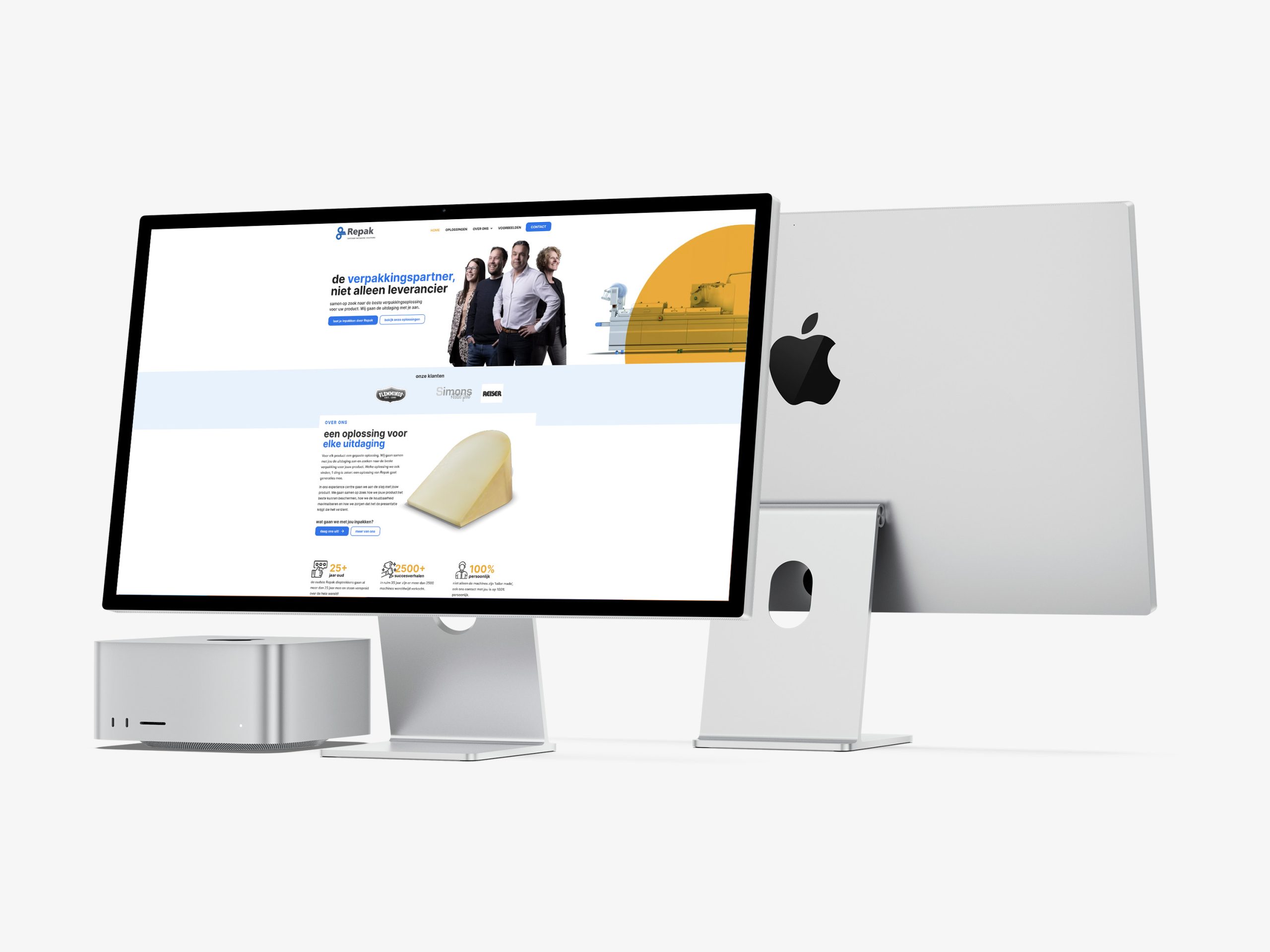Website van Repak Nederland op een Mac Studio
